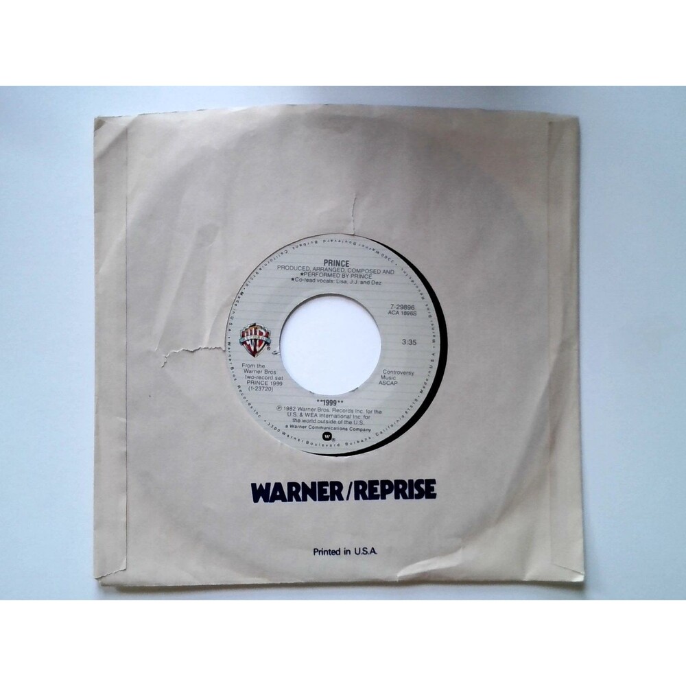 Prince – 1999 7" Single Record 1982 Warner Bros. Funk Soul 45 RPM